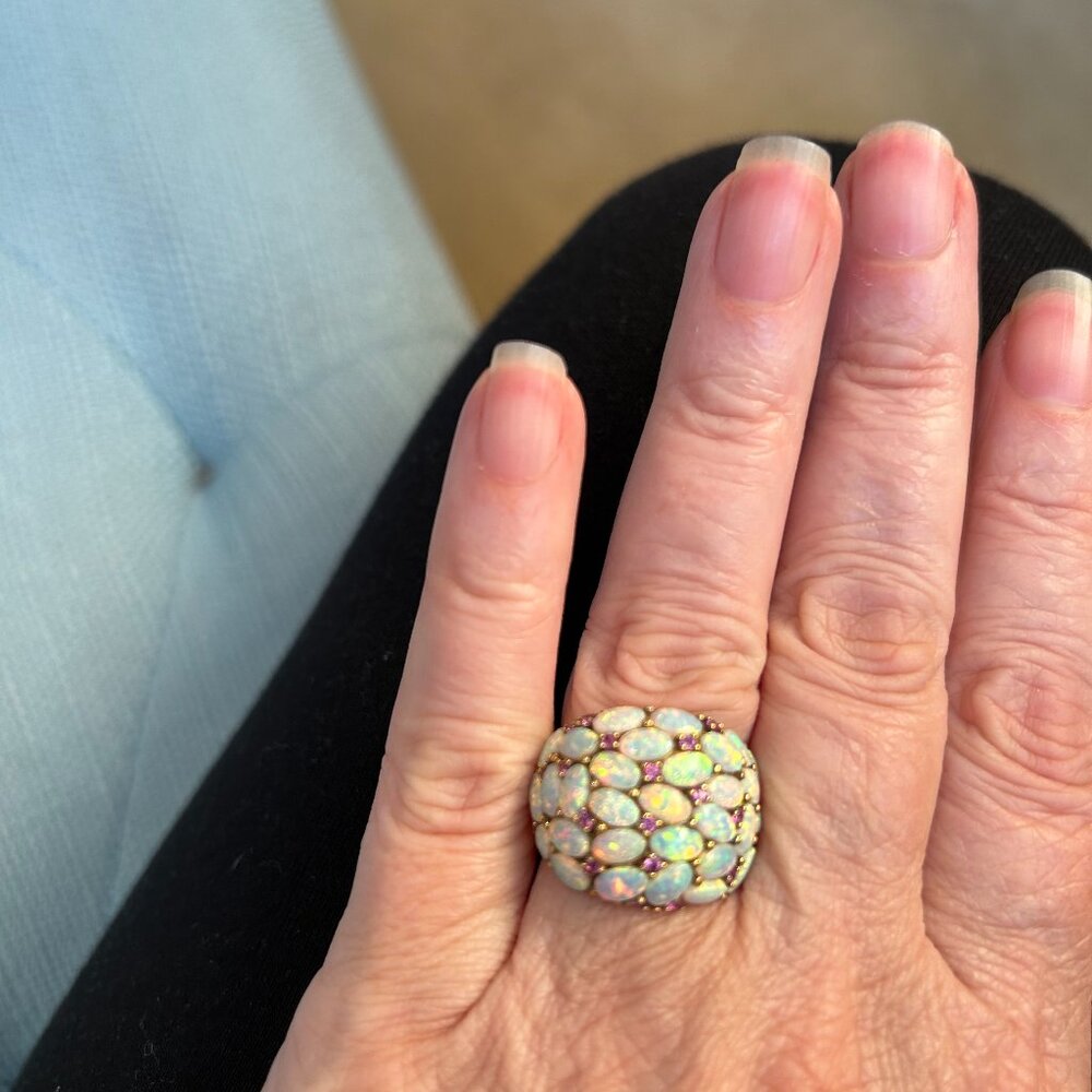 Lab Created Opal Cluster Ring - image 1